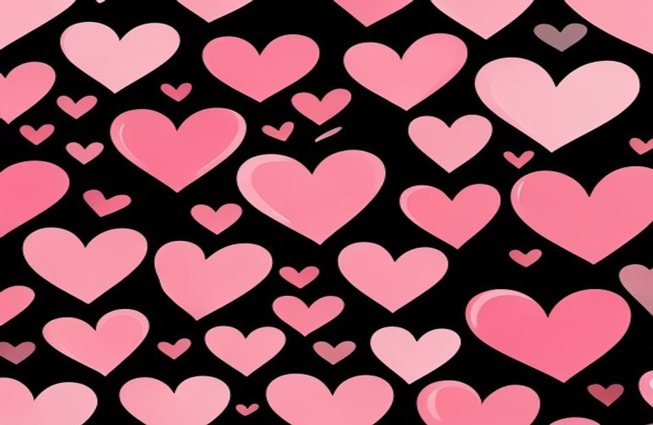 Pink And Black Heart Wallpaper