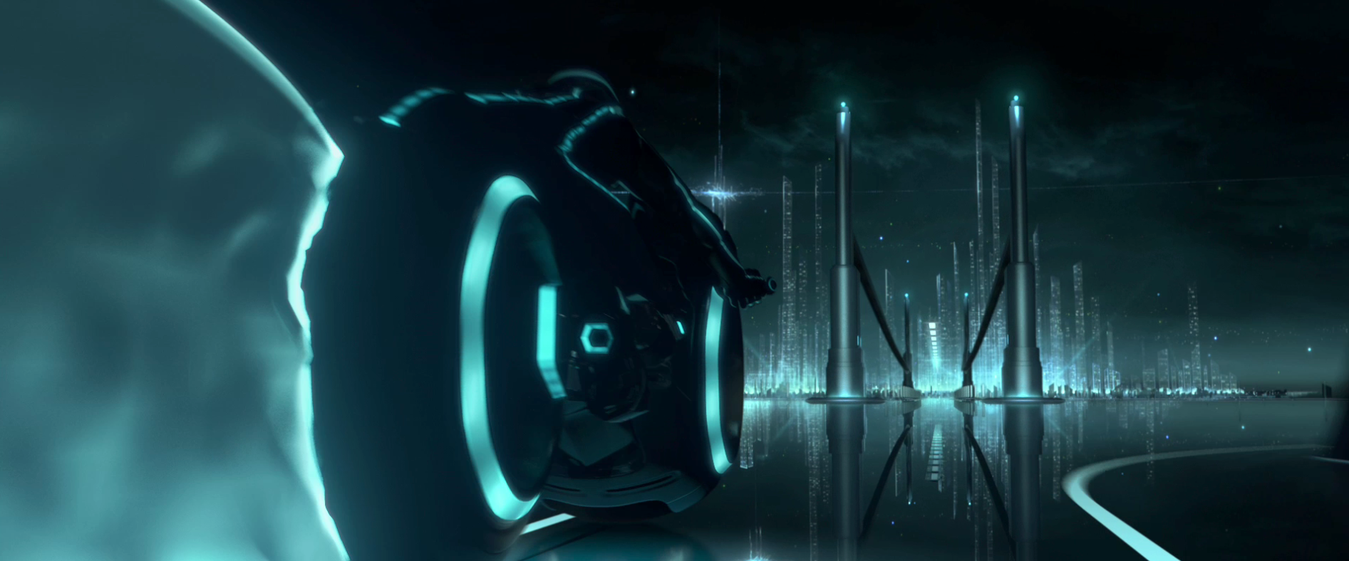 Tron Legacy Light Cycle Bridge wallpaper   Click picture for high