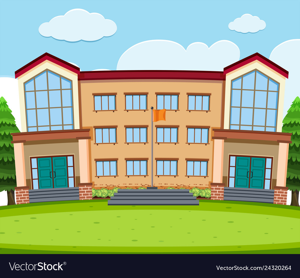A School Building Background Royalty Vector Image