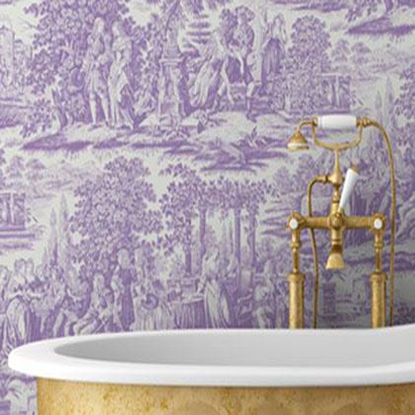 Purple Toile For The Bath