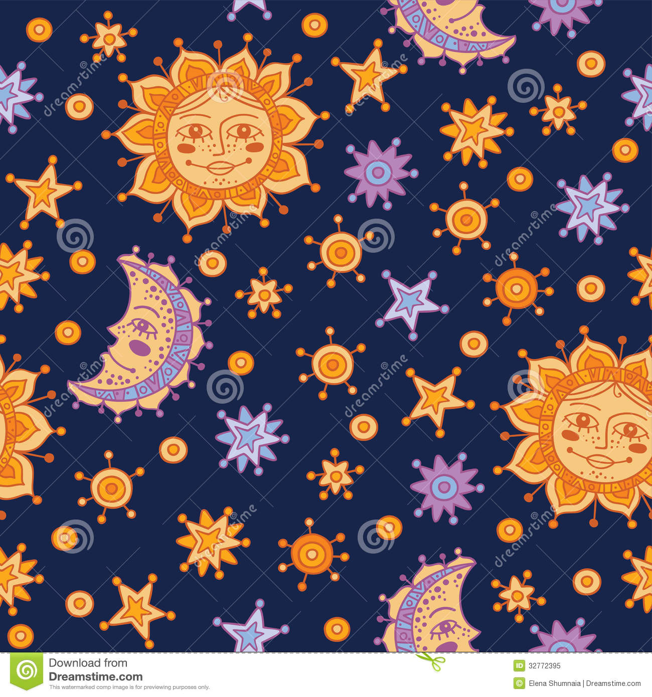 Sun Moon Stars Wallpaper