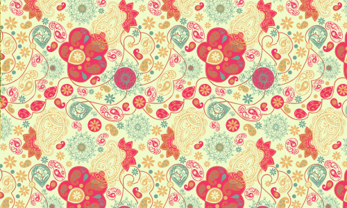 Floral Paisley Desktop Wallpaper Flowers And Swirl Accents