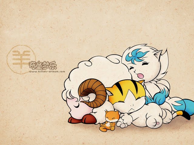 Sheep Cartoon Chinese Zodiac Animal Sign Wallpaper Cat