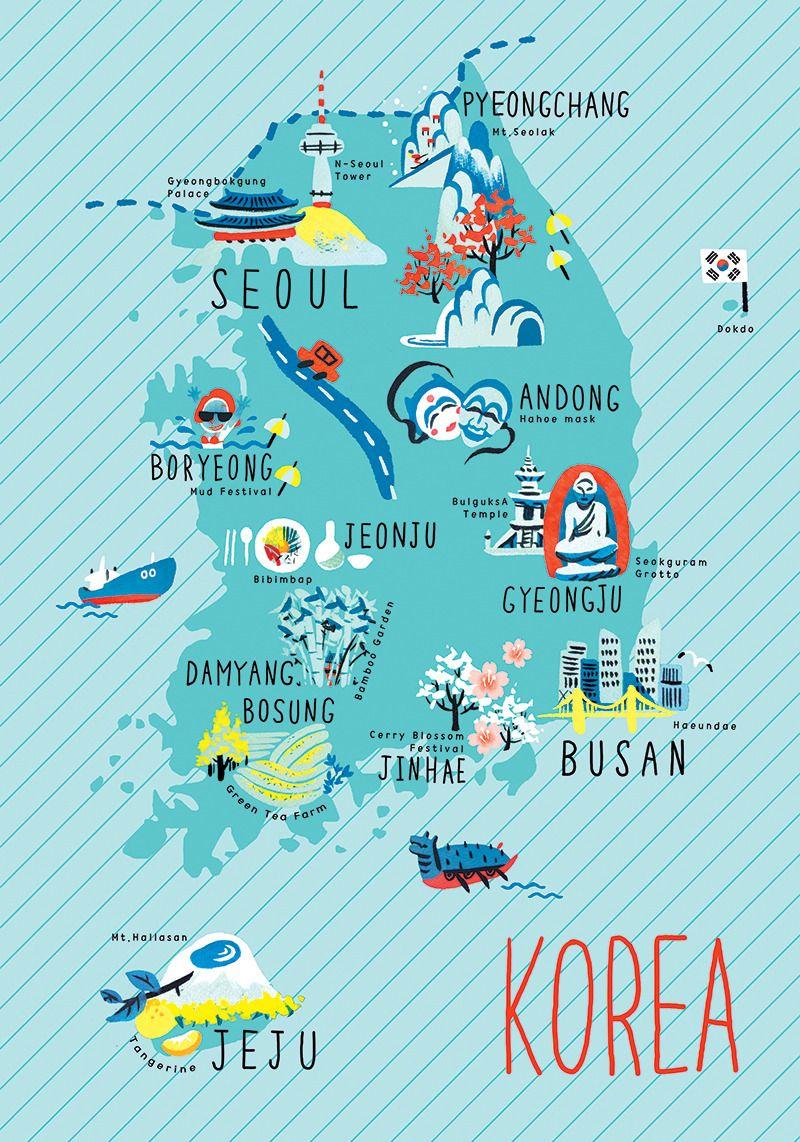 Maps on the Web Korea illustrated maps Illustrated map