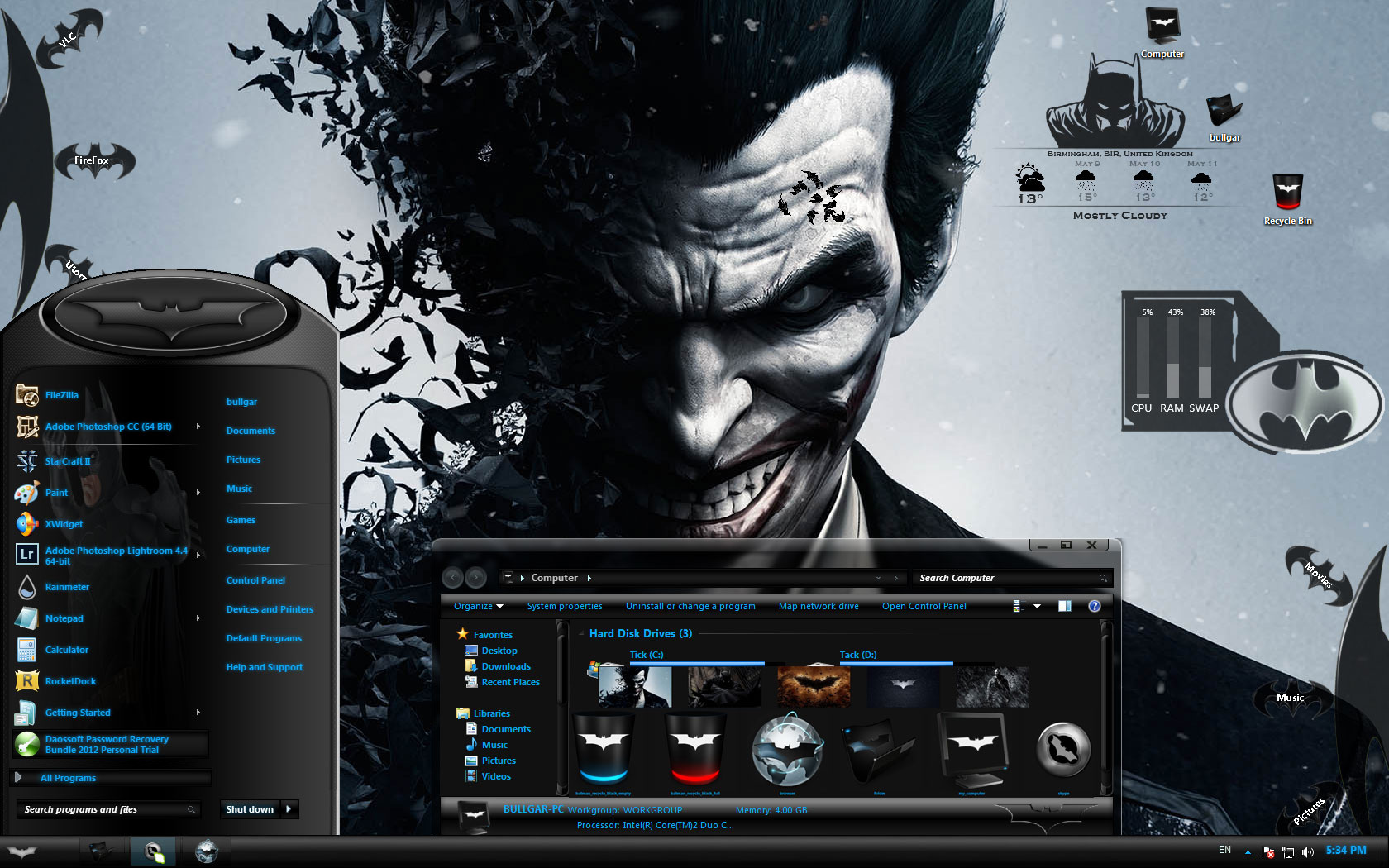 dark theme mode windows 7 Wallpaper WallpaperSafari ] for [48 10 Batman Windows on