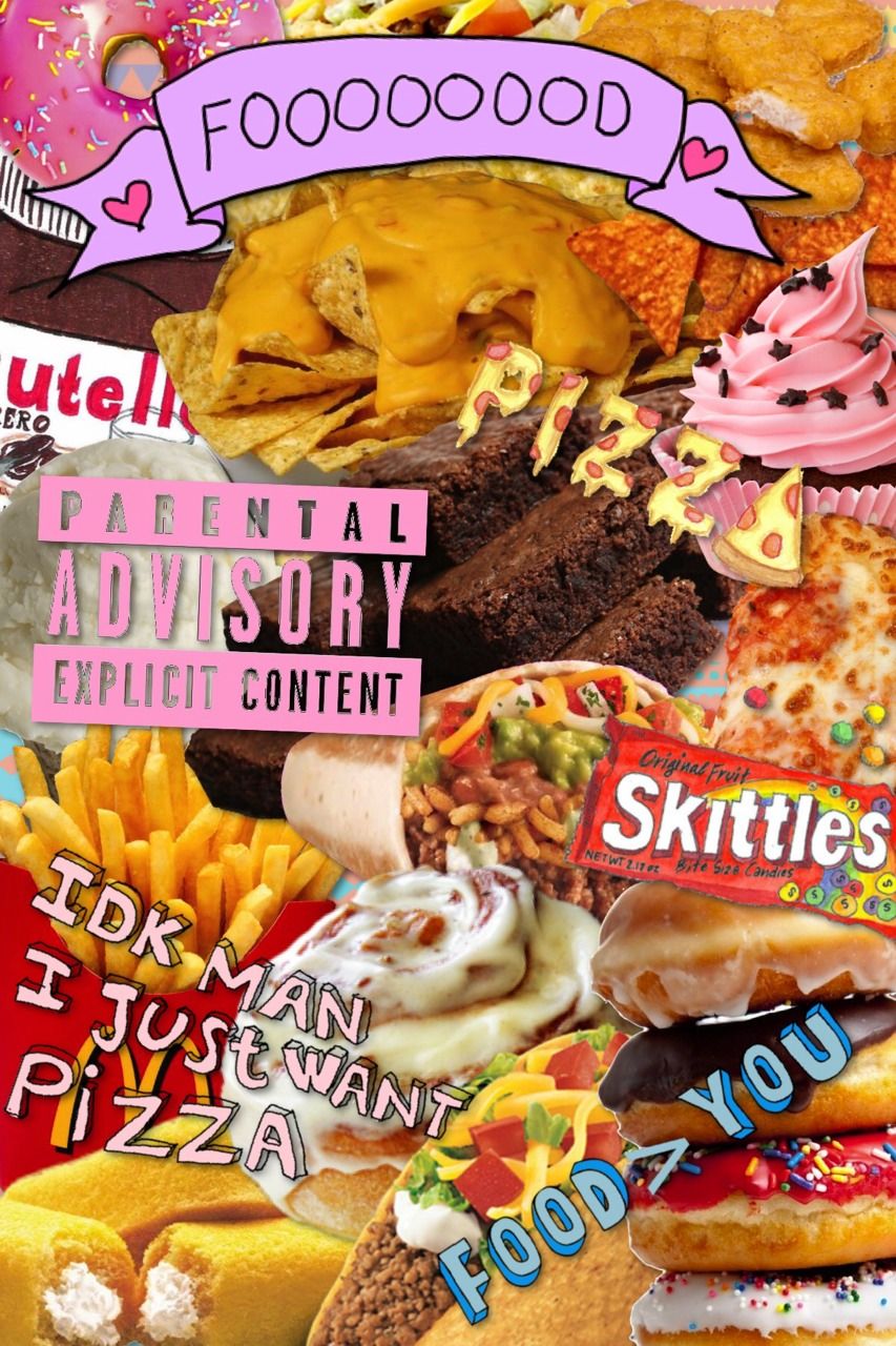 Junk Food Collage Cutesy in 2019 Food wallpaper