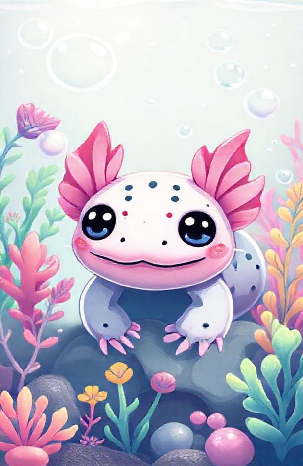 Kawaii Axolotl Wallpaper