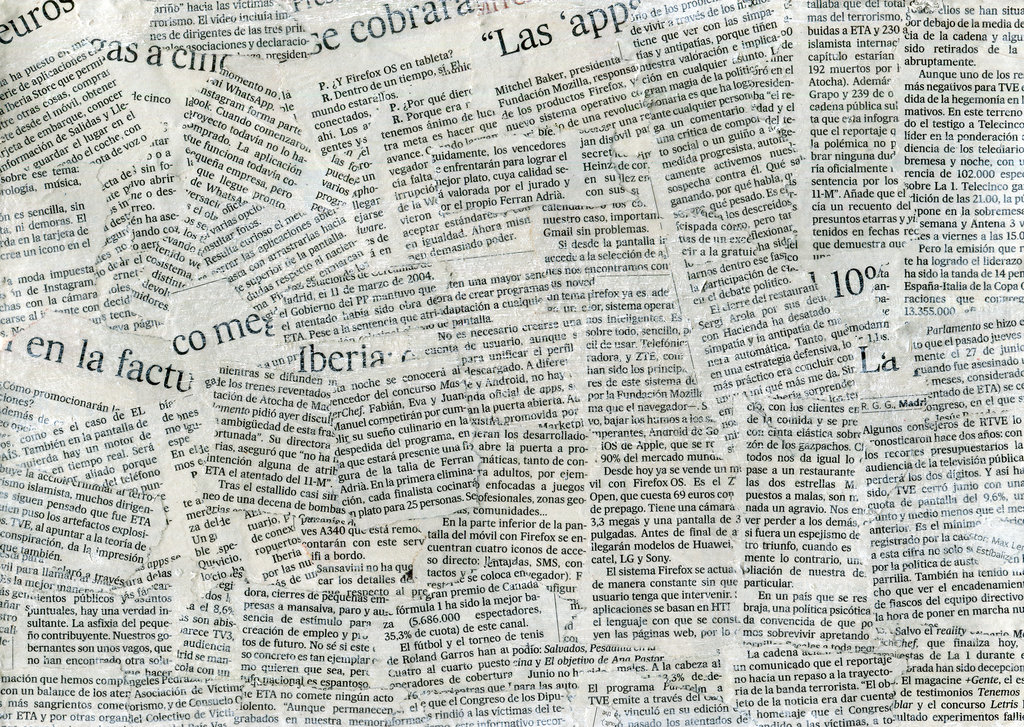 Newspaper Collage Texture By Flordeneu