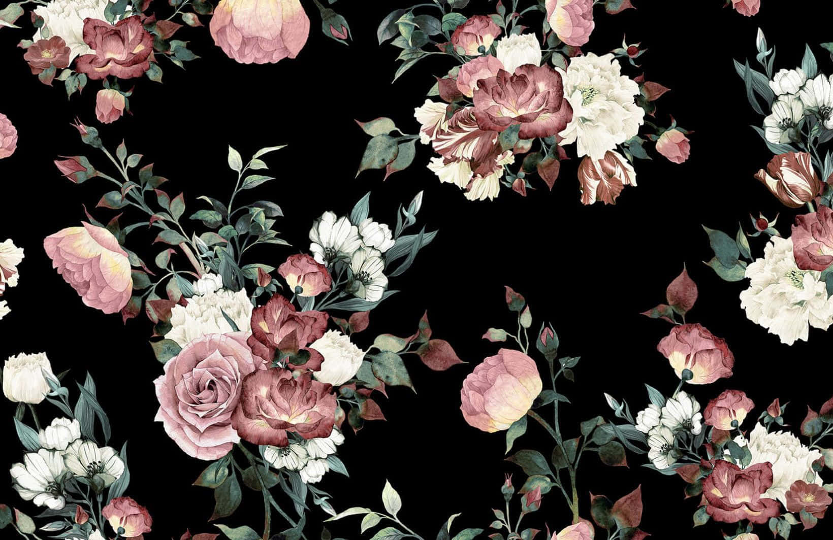 Dark Floral Background Wallpaper