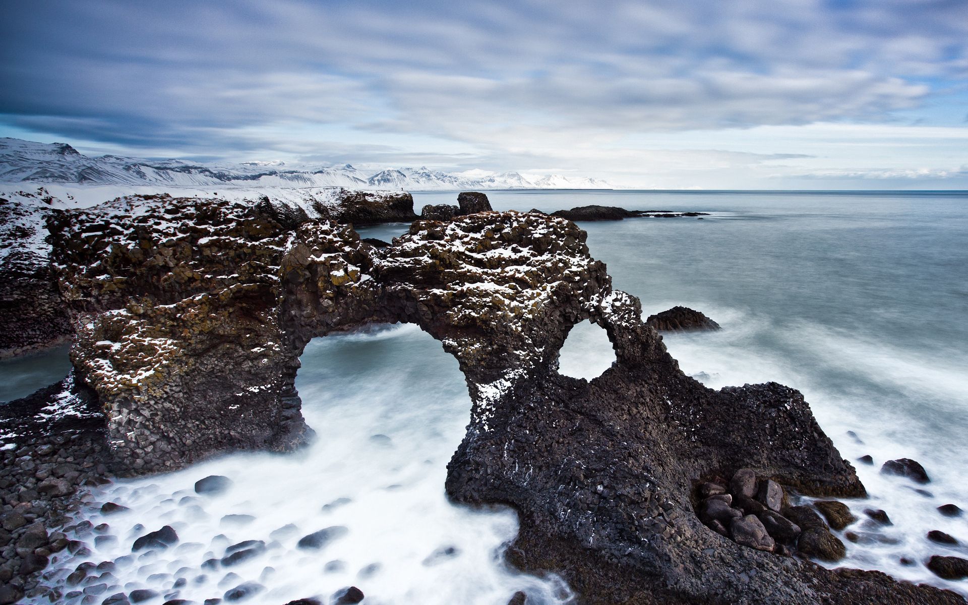 Wallpaper Reeves Arches Stony Coast Cold