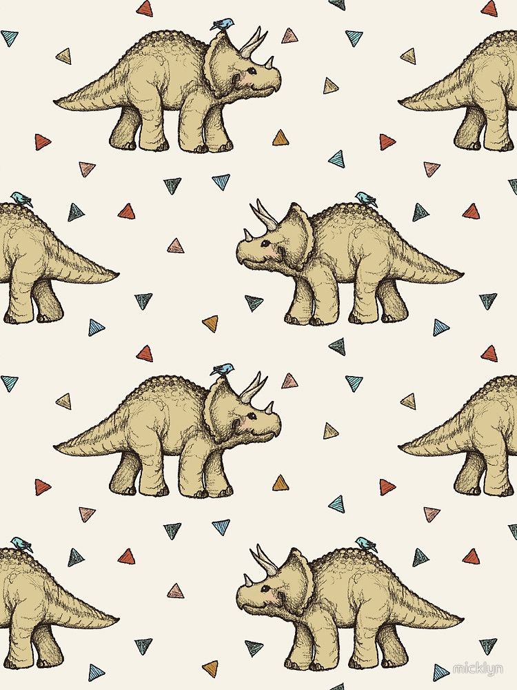 Triceratops Triangles By Micklyn Pattern And Print Love In