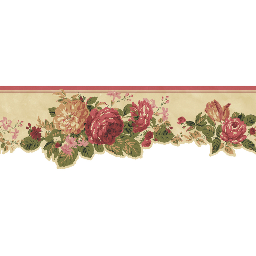 Free download roth Red Cottage Rose Prepasted Wallpaper Border at