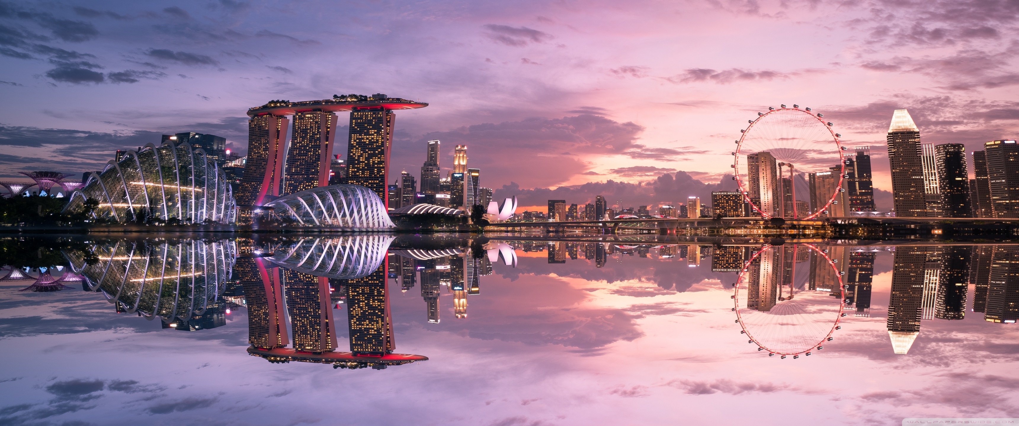 Beautiful Singapore Reflection Ultra HD Desktop Background
