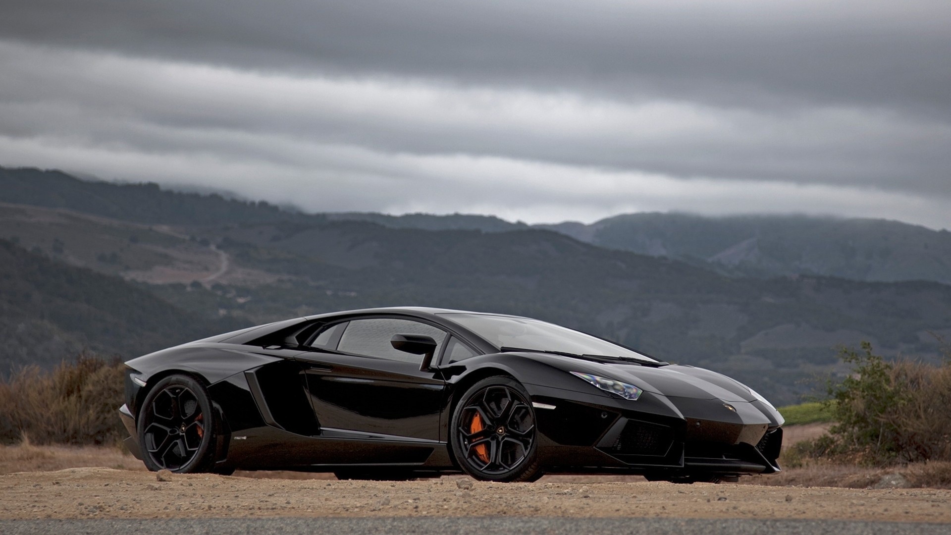Lamborghini Aventador 1080p HD Wallpaper Black