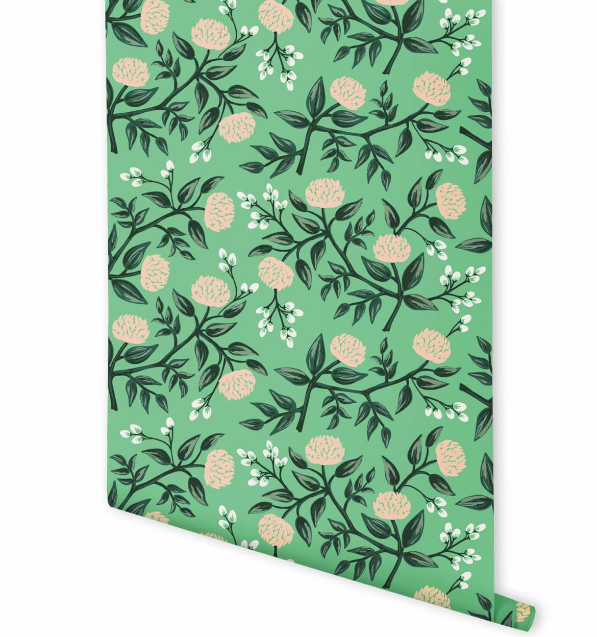 Everyday Wallpaper Peonies Mint Screen Printed Home Shop