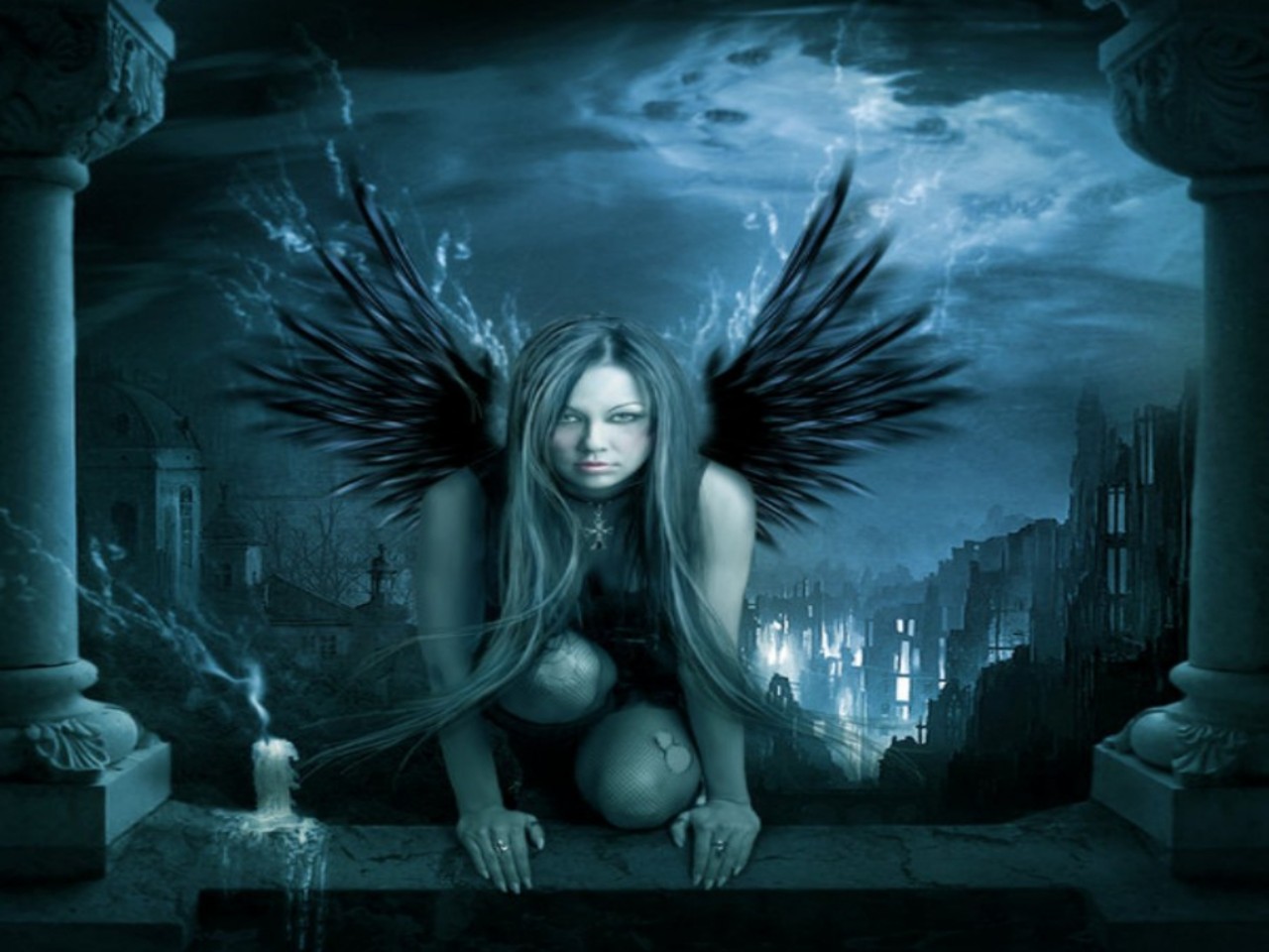 Gothic Angel Wallpaper Background