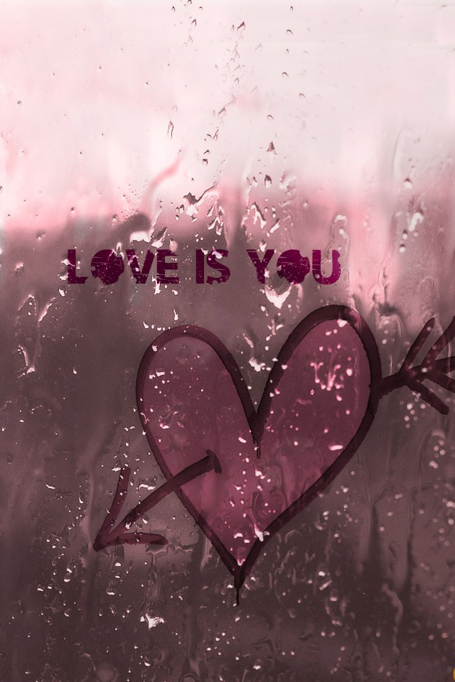 Love On The Glass iPhone 4s Wallpaper