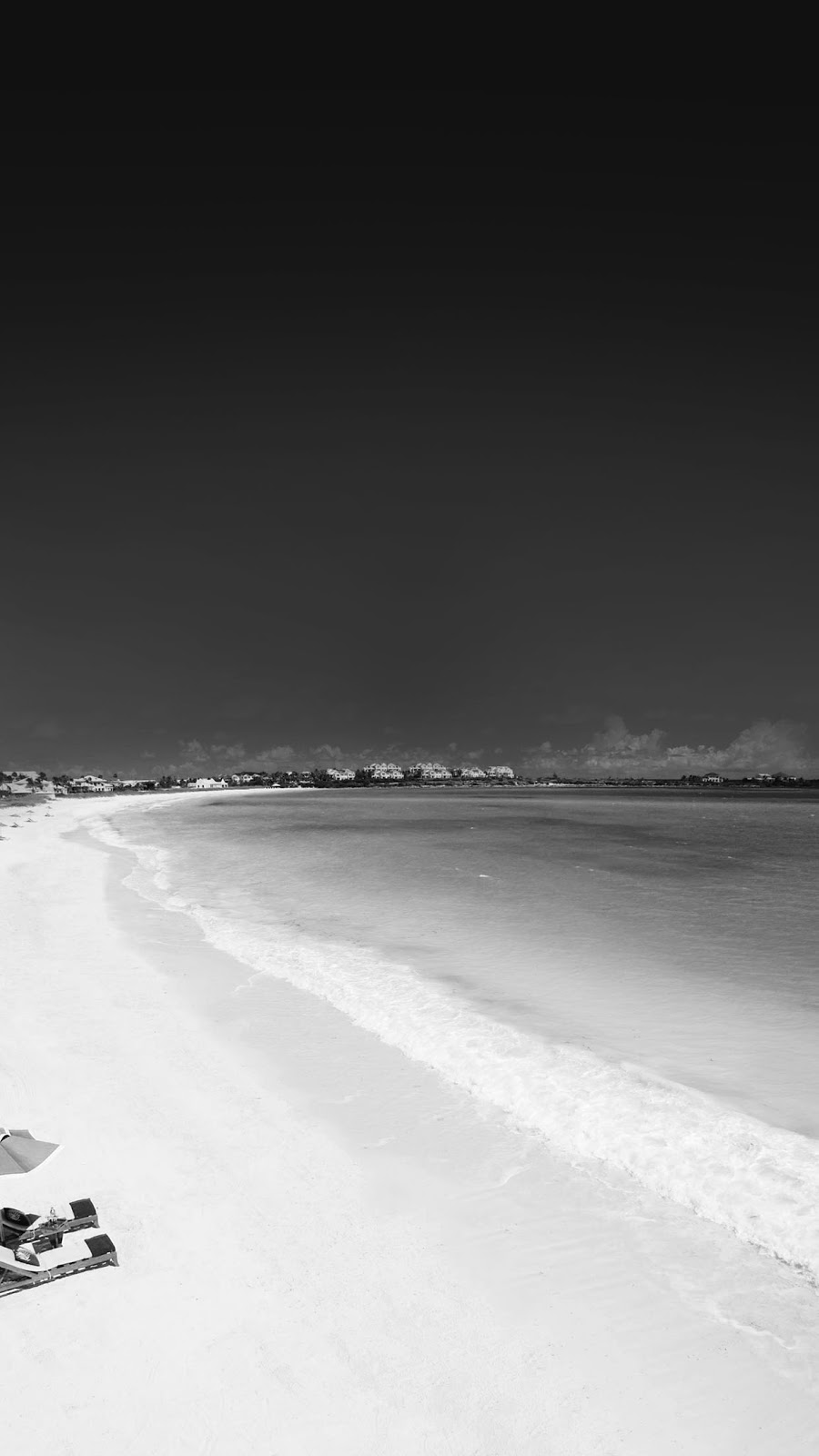 Android Wallpaper Black And White Infrared Beach Gloomy