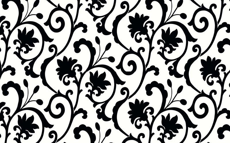 Deluxe Arabesque Wallpaper Black White