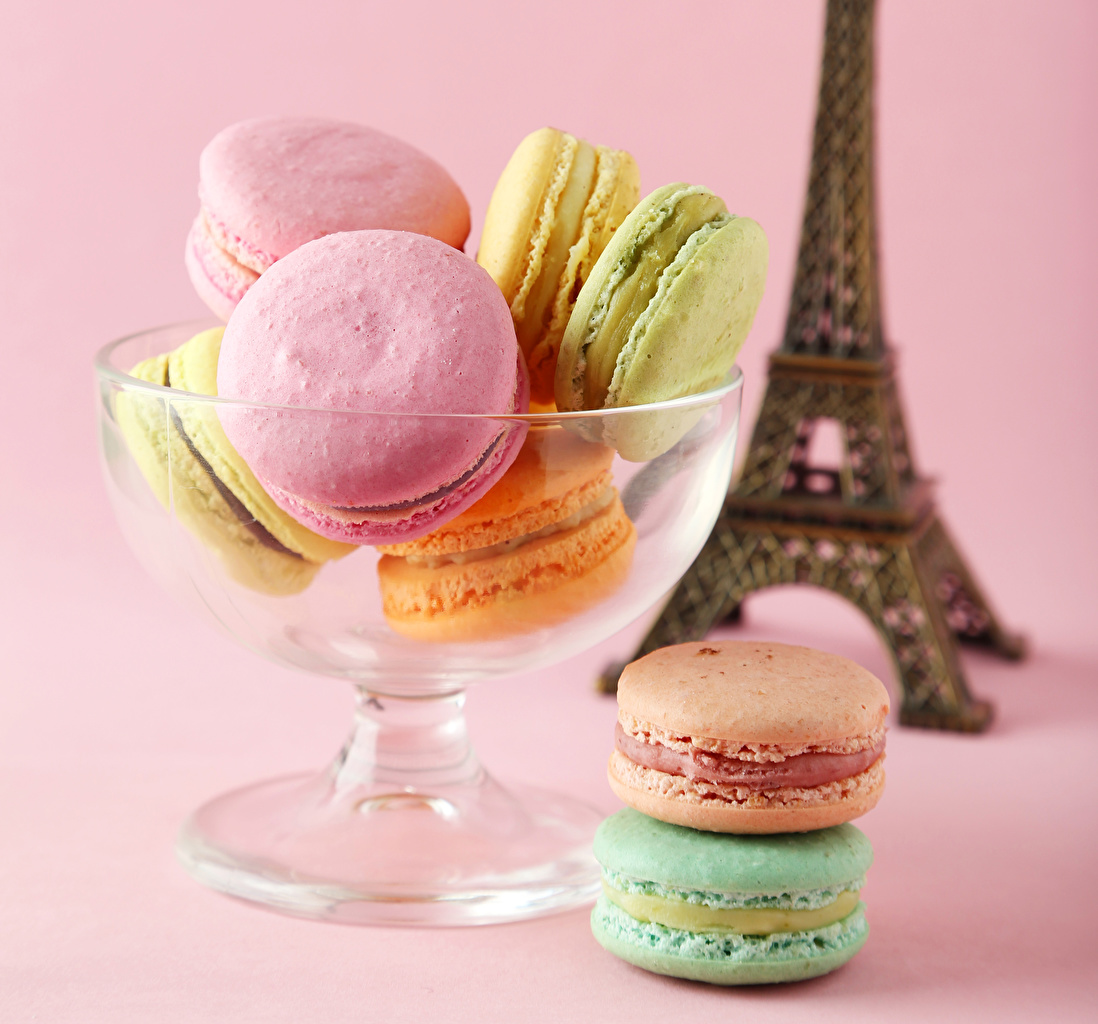Image Macaron Food Sweets Colored Background