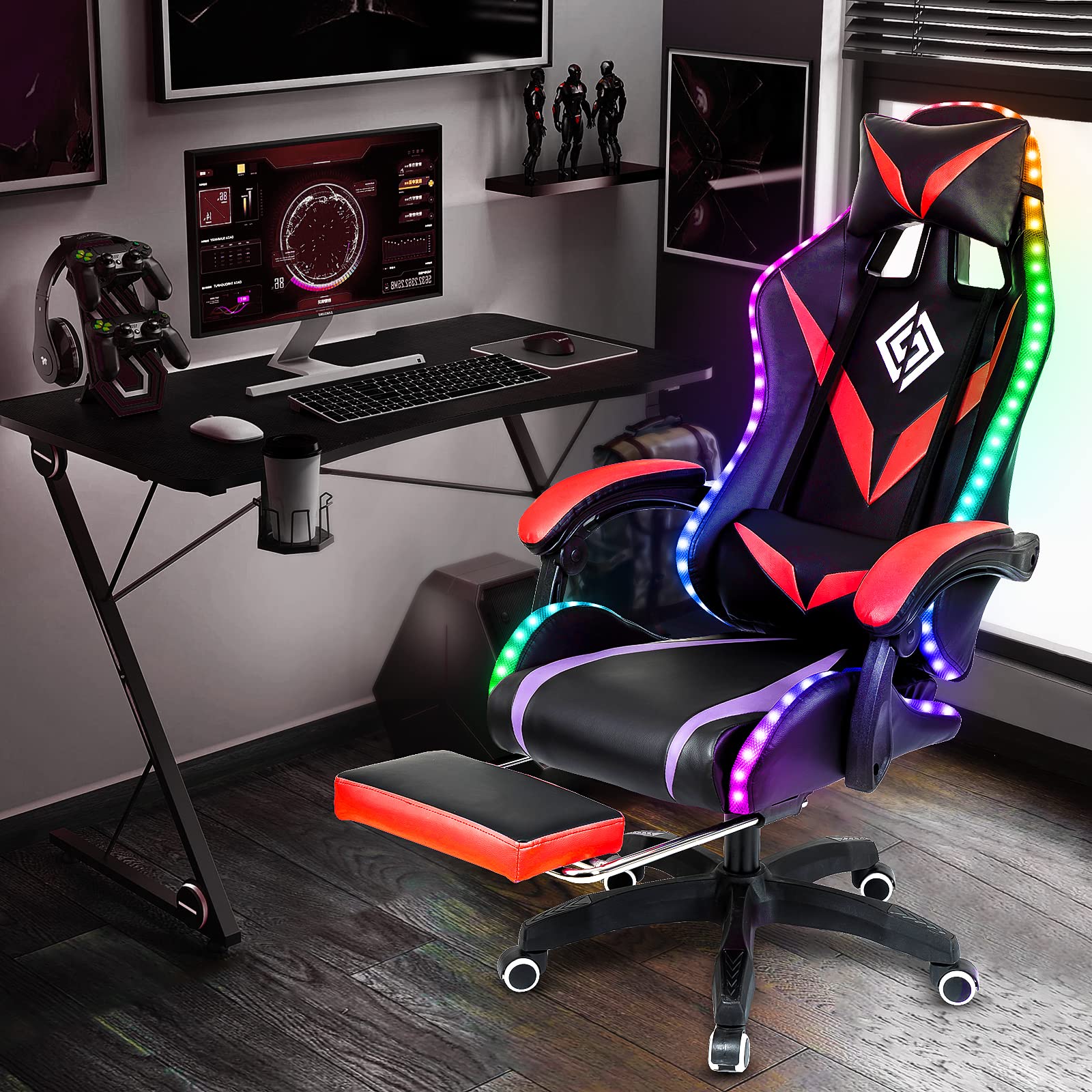 Buy Geepro Gaming Chair With Massage And Led Rgb Lights Ergonomic Wallpaper