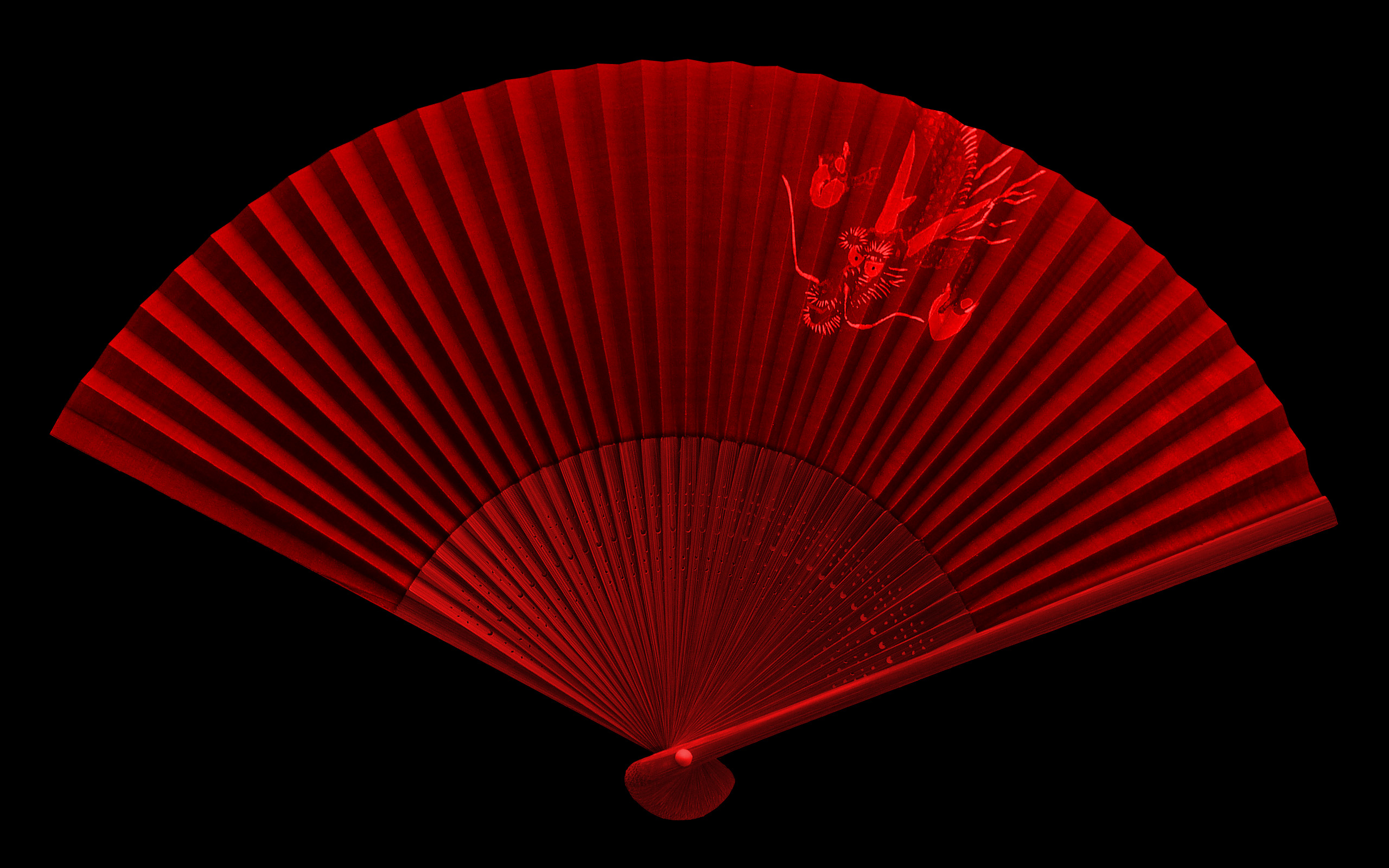 Wallpaper Japanese Fan Red And Black