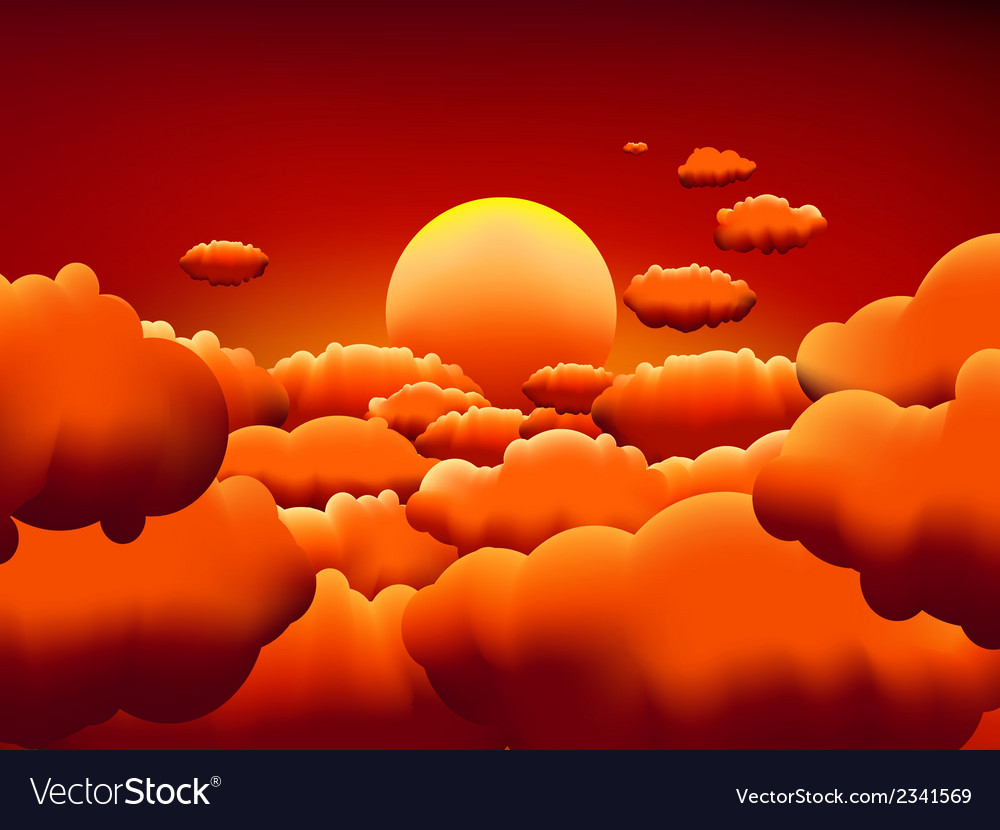Golden sunset clouds background EPS8 Royalty Free Vector