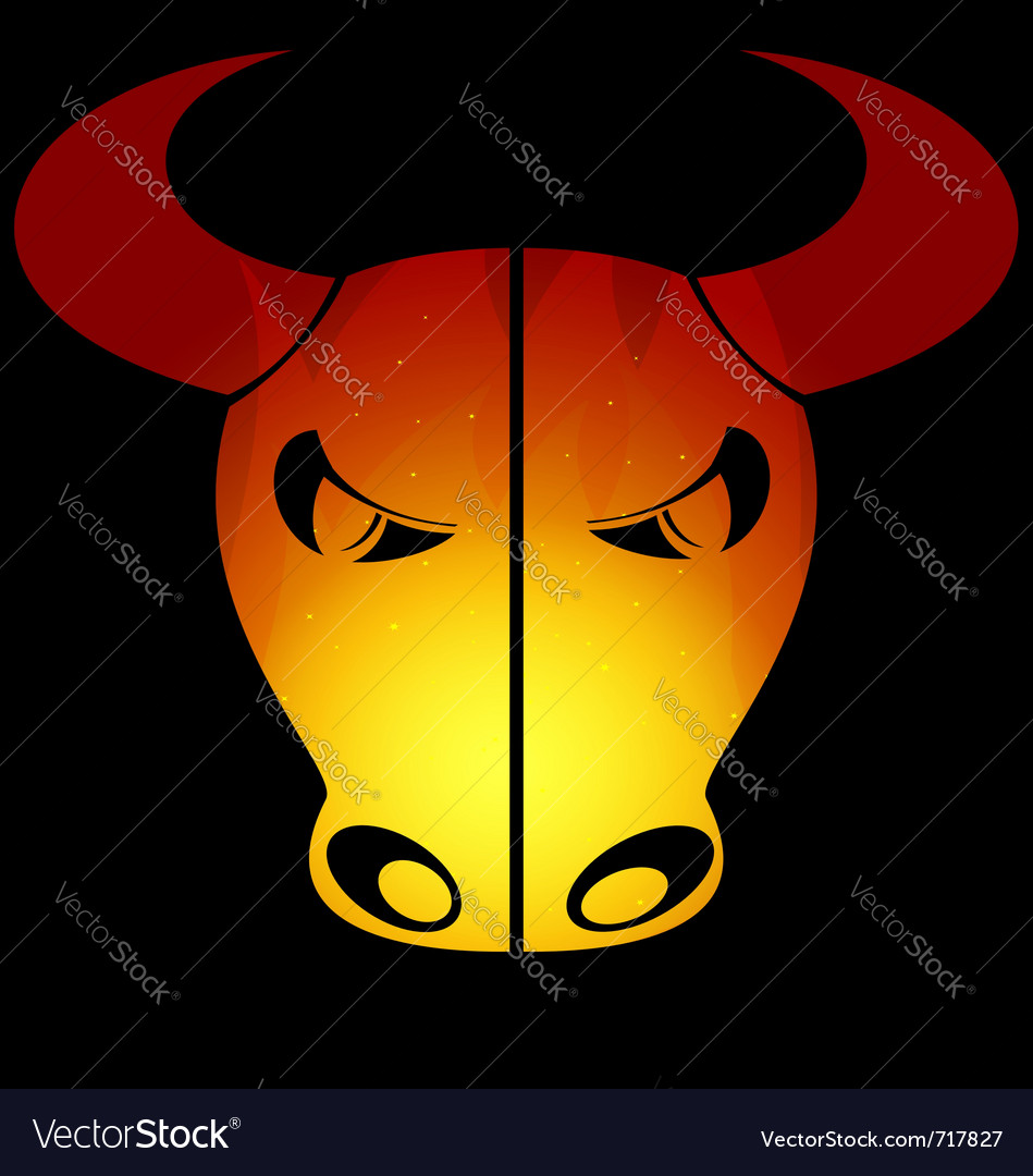 Background Fire Bull Royalty Vector Image