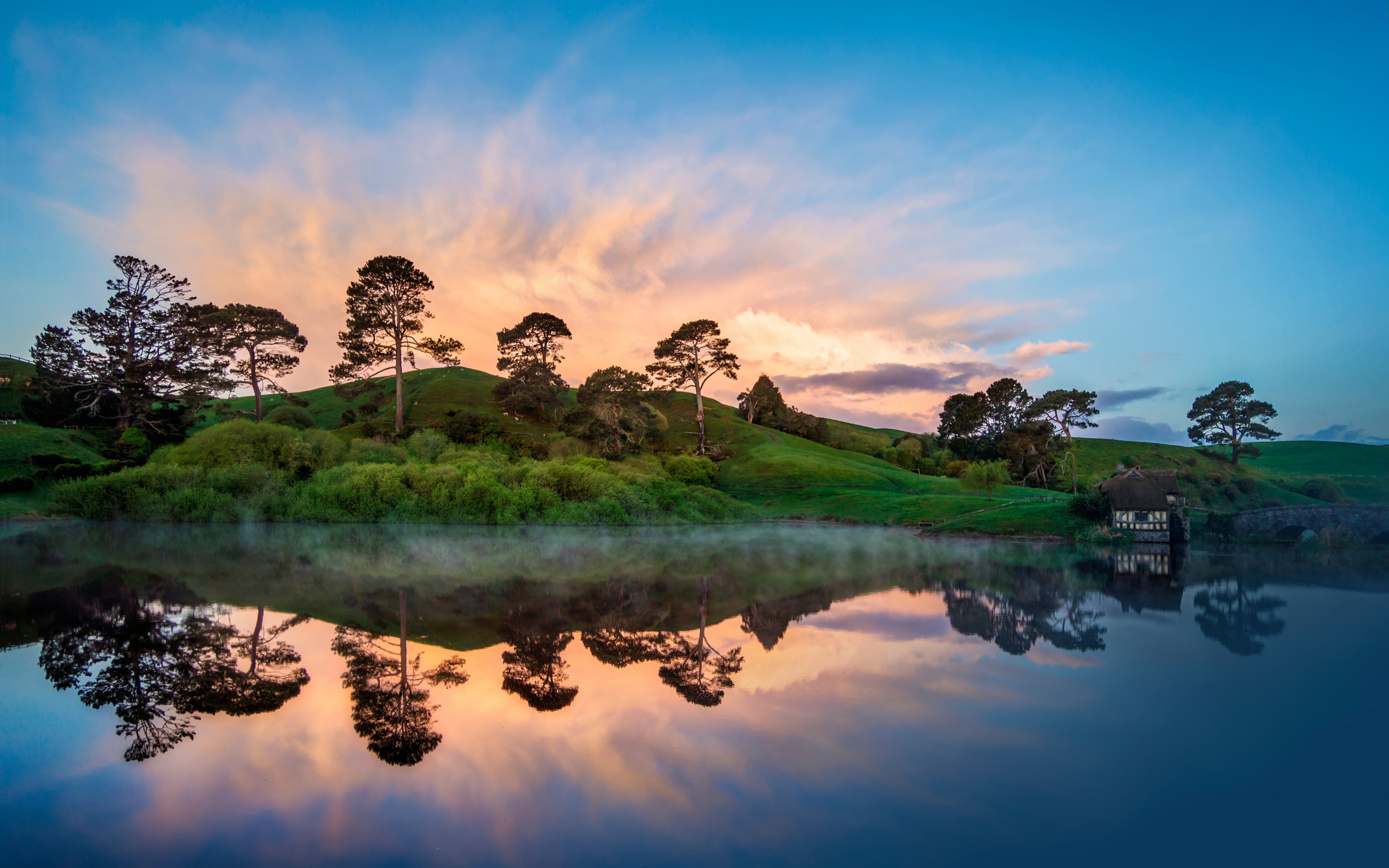 New Zealand Landscape Hobbiton Wallpaper HD Desktop