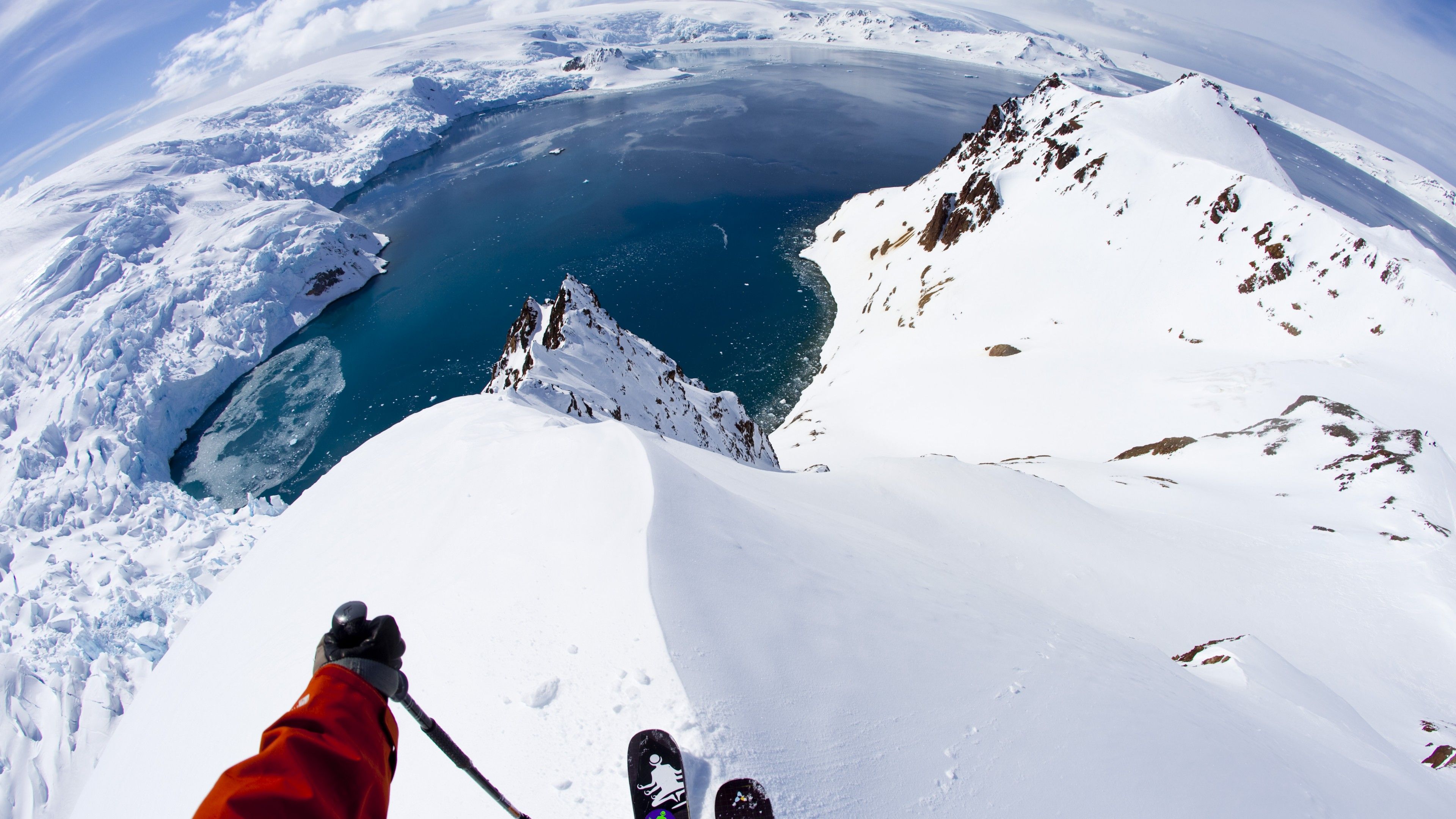 Skiing 4k Wallpaper Top Background