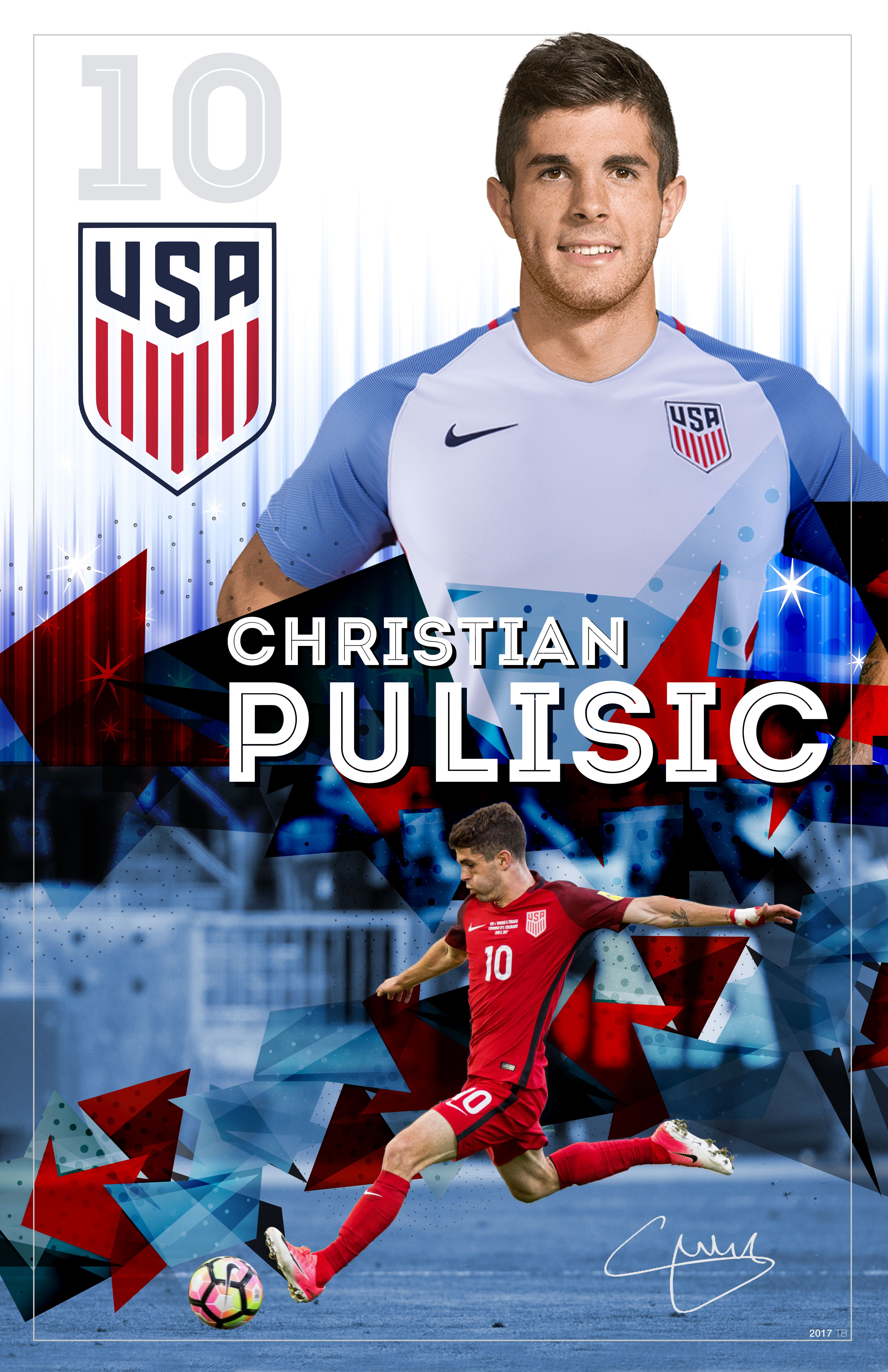 Christian Pulisic Soccer Poster By Taylor Buck Creative