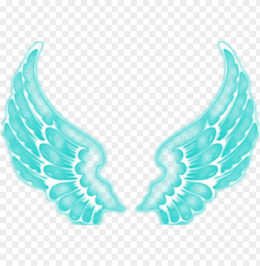 Angel Angels Wing Wings Fairy Ftestickers Blue Neon