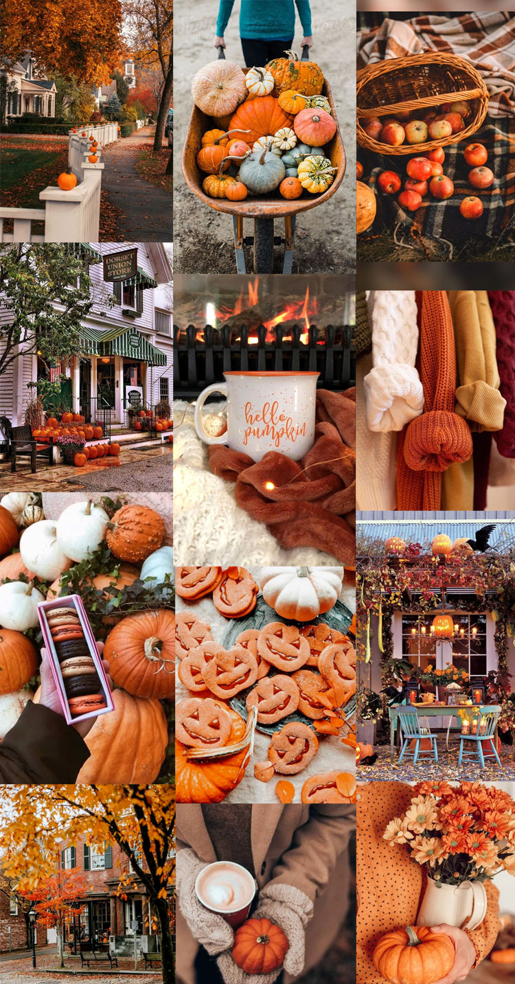 Autumn Collage Wallpaper Hello Pumpkin Fab Mood