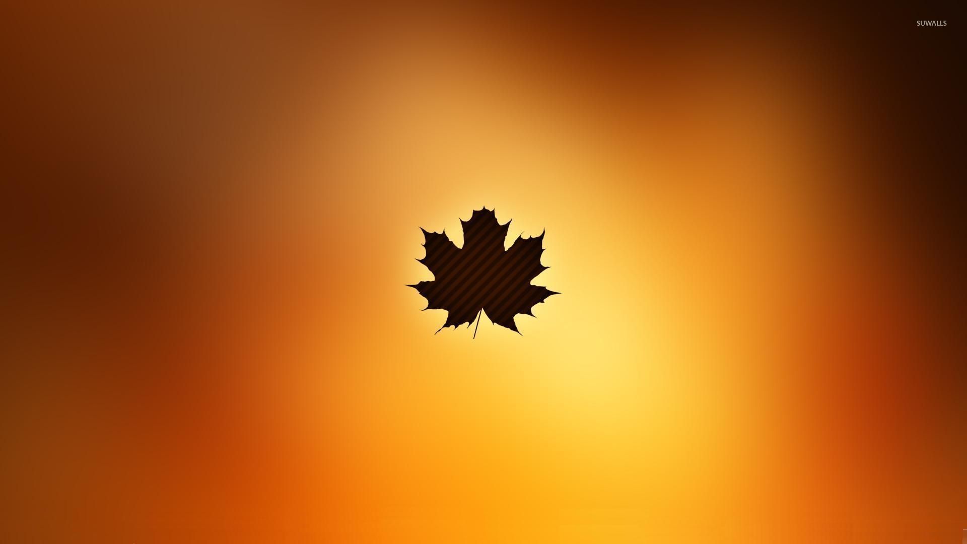 Free download Autumn leaf with stripe pattern wallpaper Minimalistic