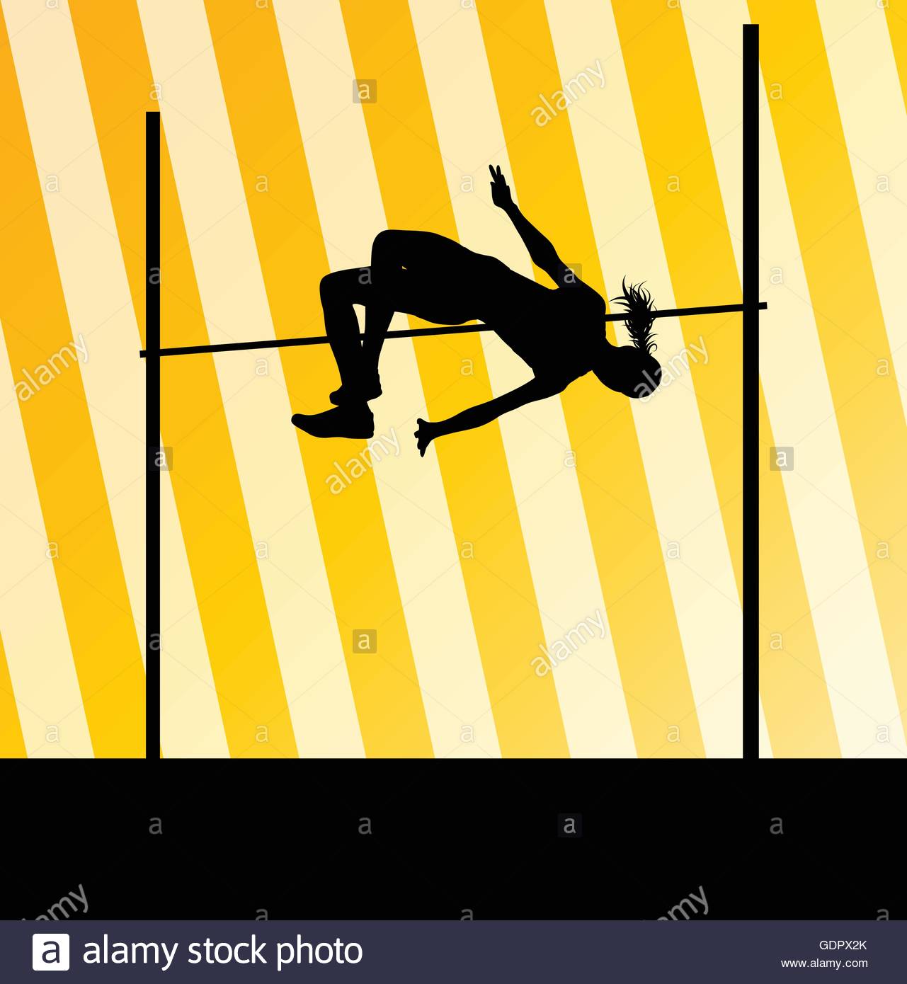 High Jump Woman Vector Abstract Background For Poster Stock