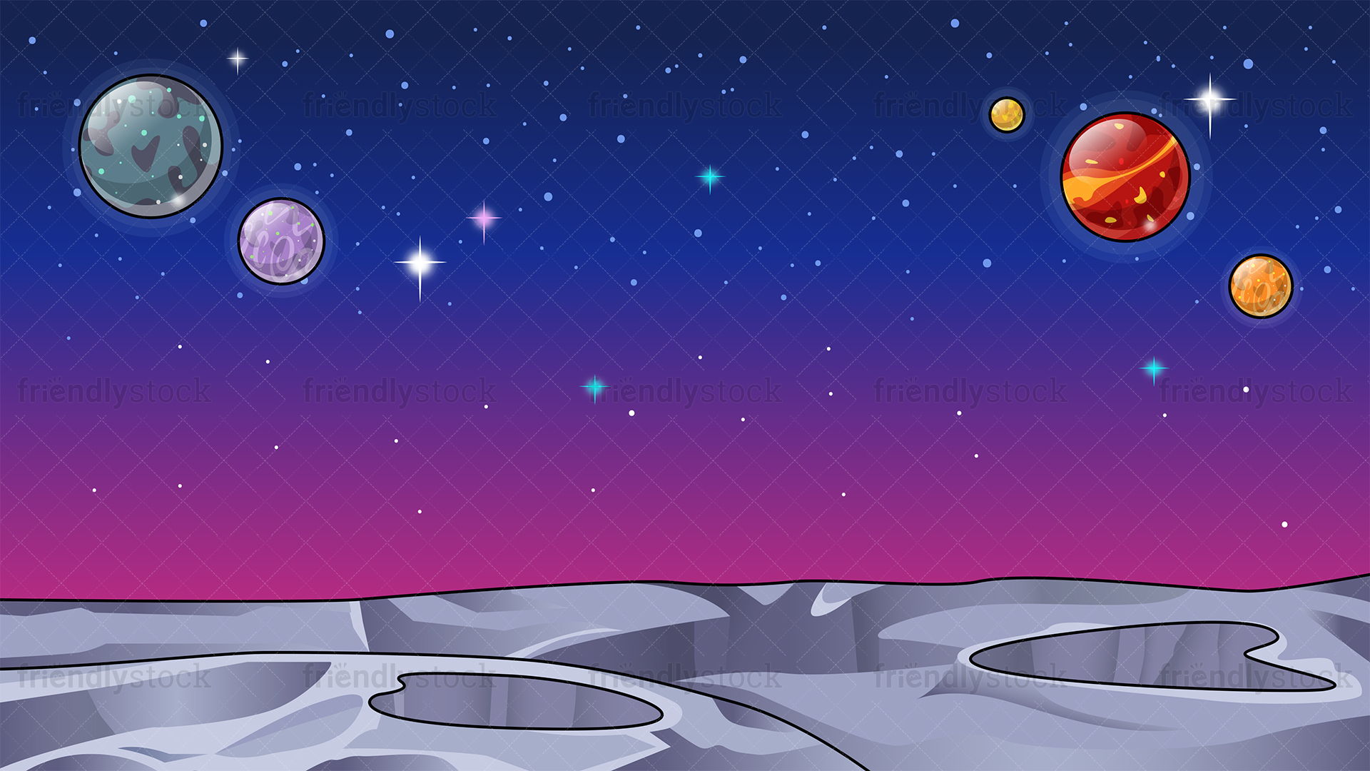 Free download Barren Alien World Space Background Cartoon Clipart