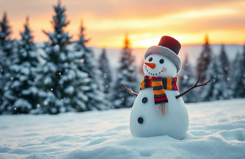 Winter Snowman Wallpaper