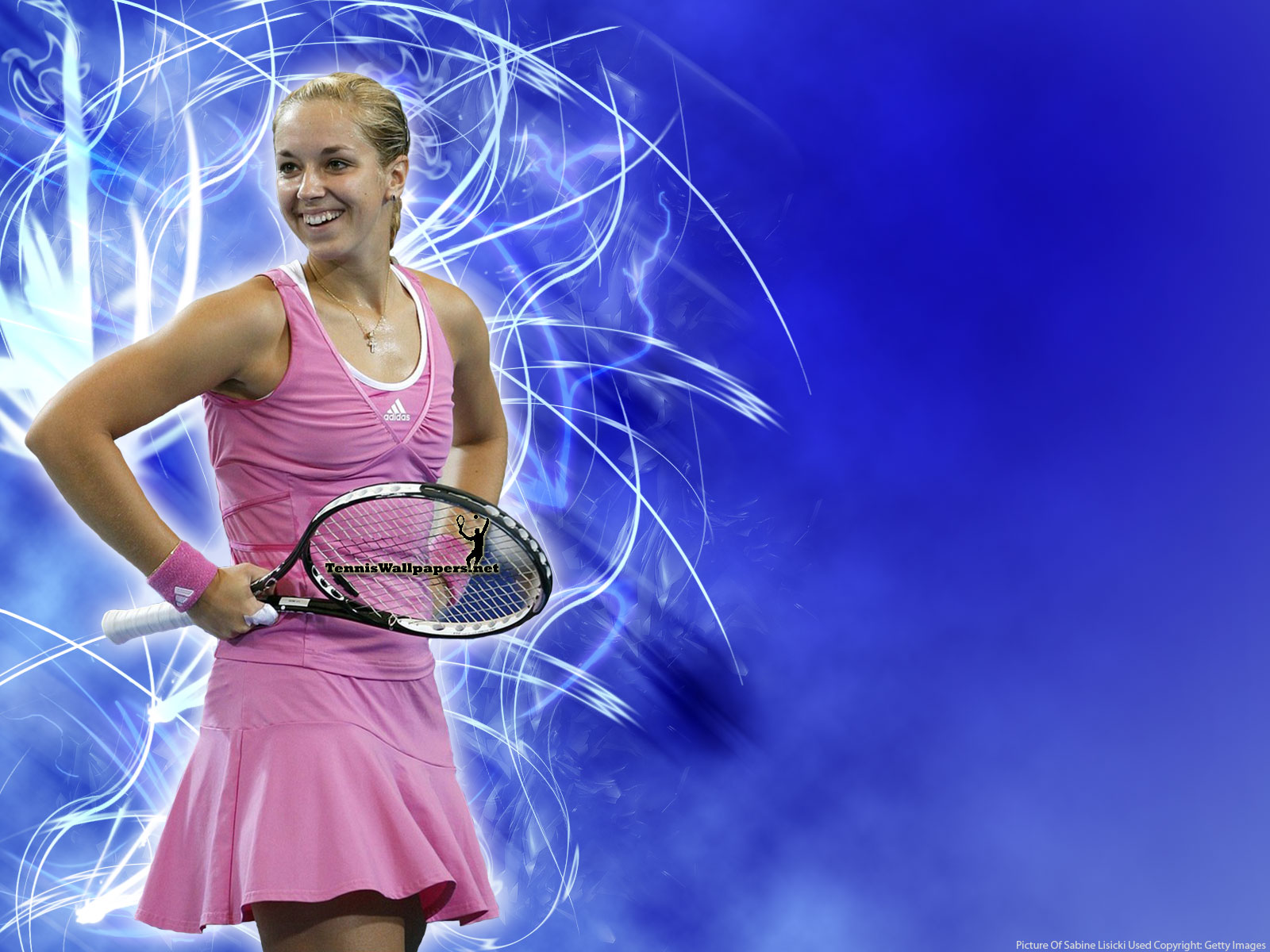 Sabine Lisicki In Blue Wave Wallpaper