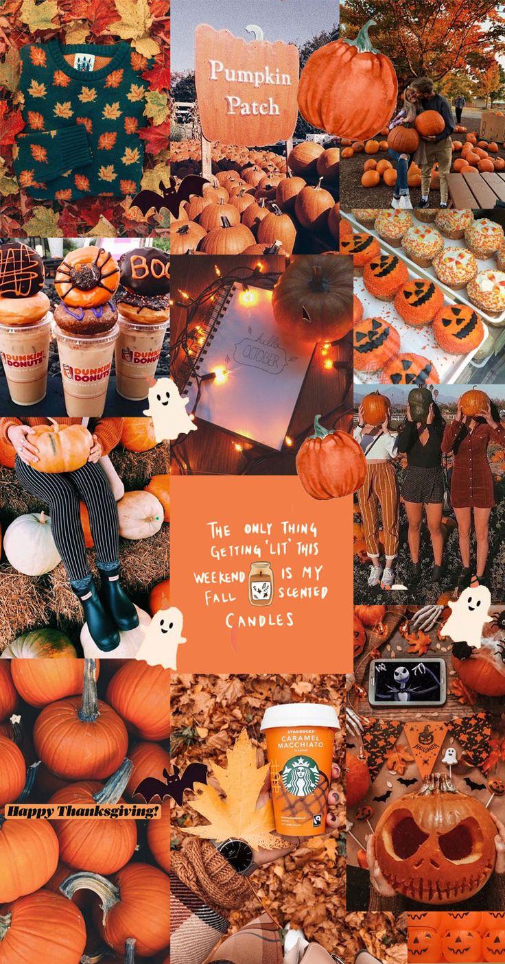 Autumn Collage Wallpaper Hello October Halloween