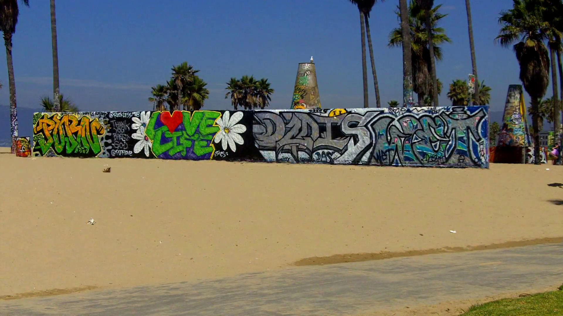 Bicycle Riders On Venice Beach California Bike Path Stock Video