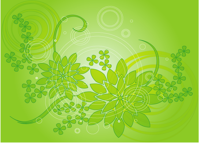 Green Flower Vector Background