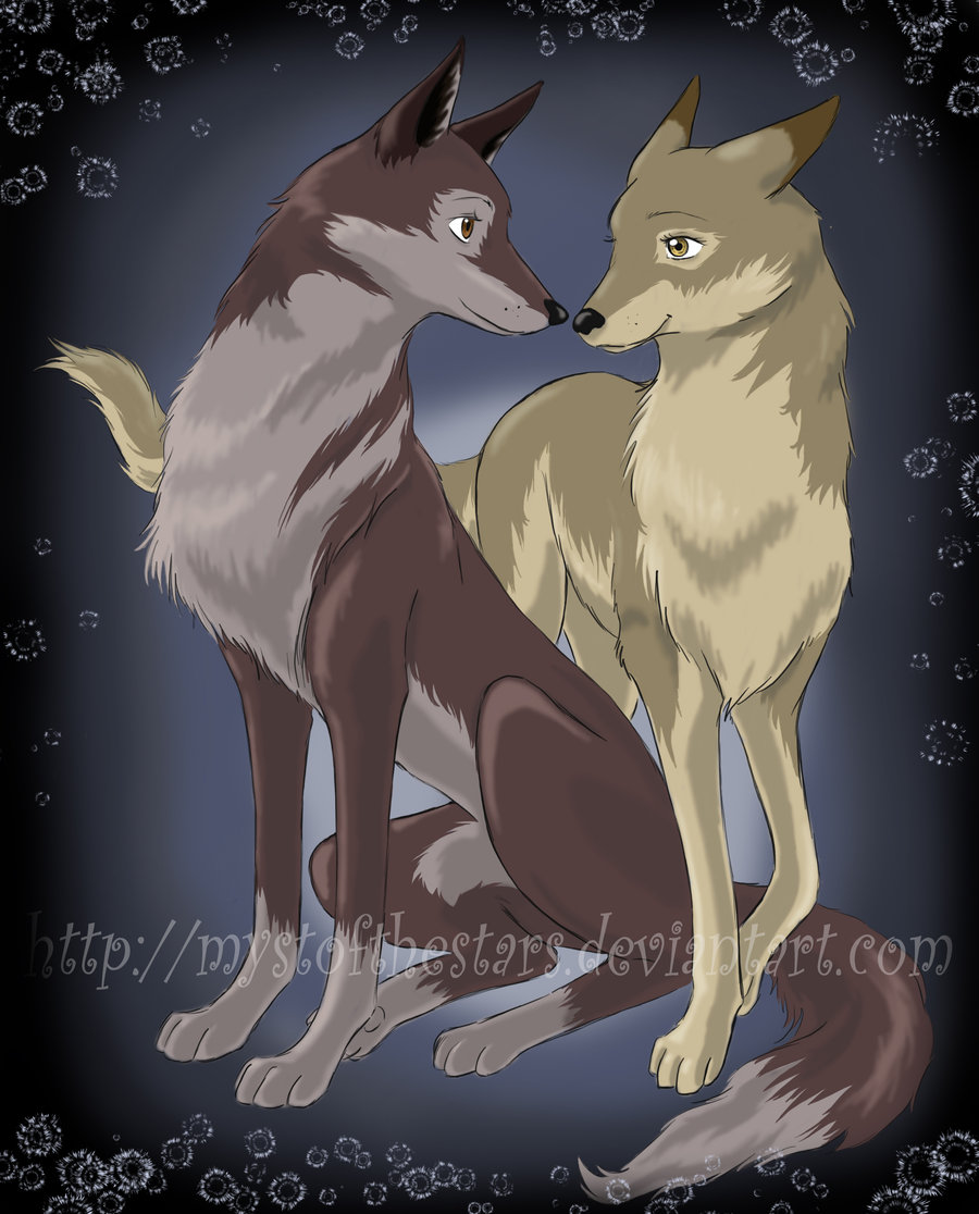 Cute Anime wolves couple Animated Picture Codes and Downloads  129672953775216075  Blingeecom
