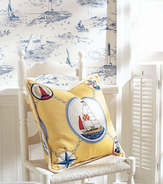 Thibaut   Boat House Primary Color FabricsBoats Wall