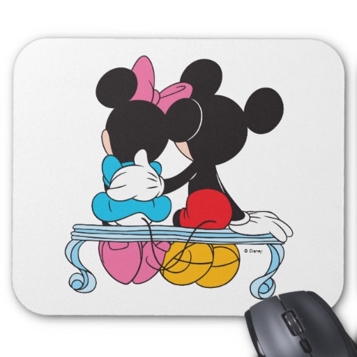 Mickey And Minnie Mouse Valentine S Day On Bench Pad
