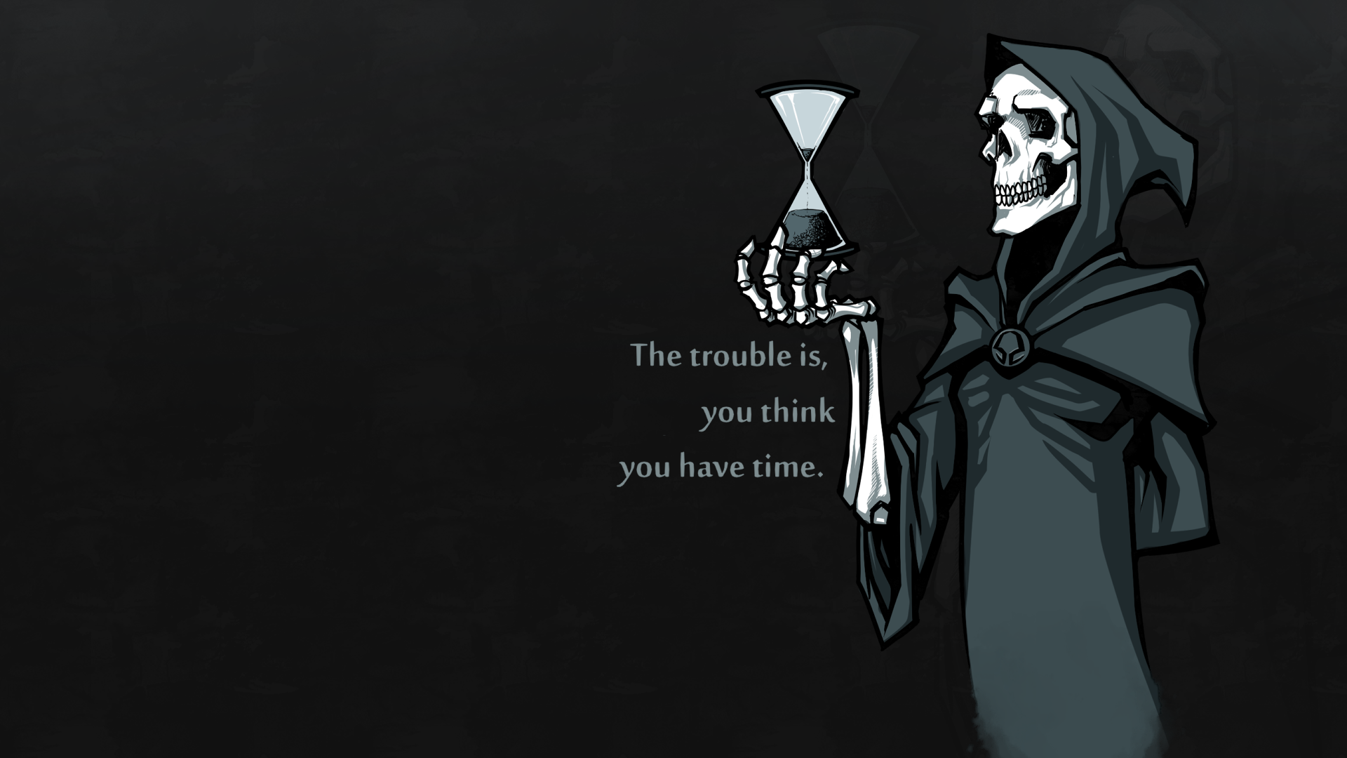 Death Looking At The Hourglass Wallpaper