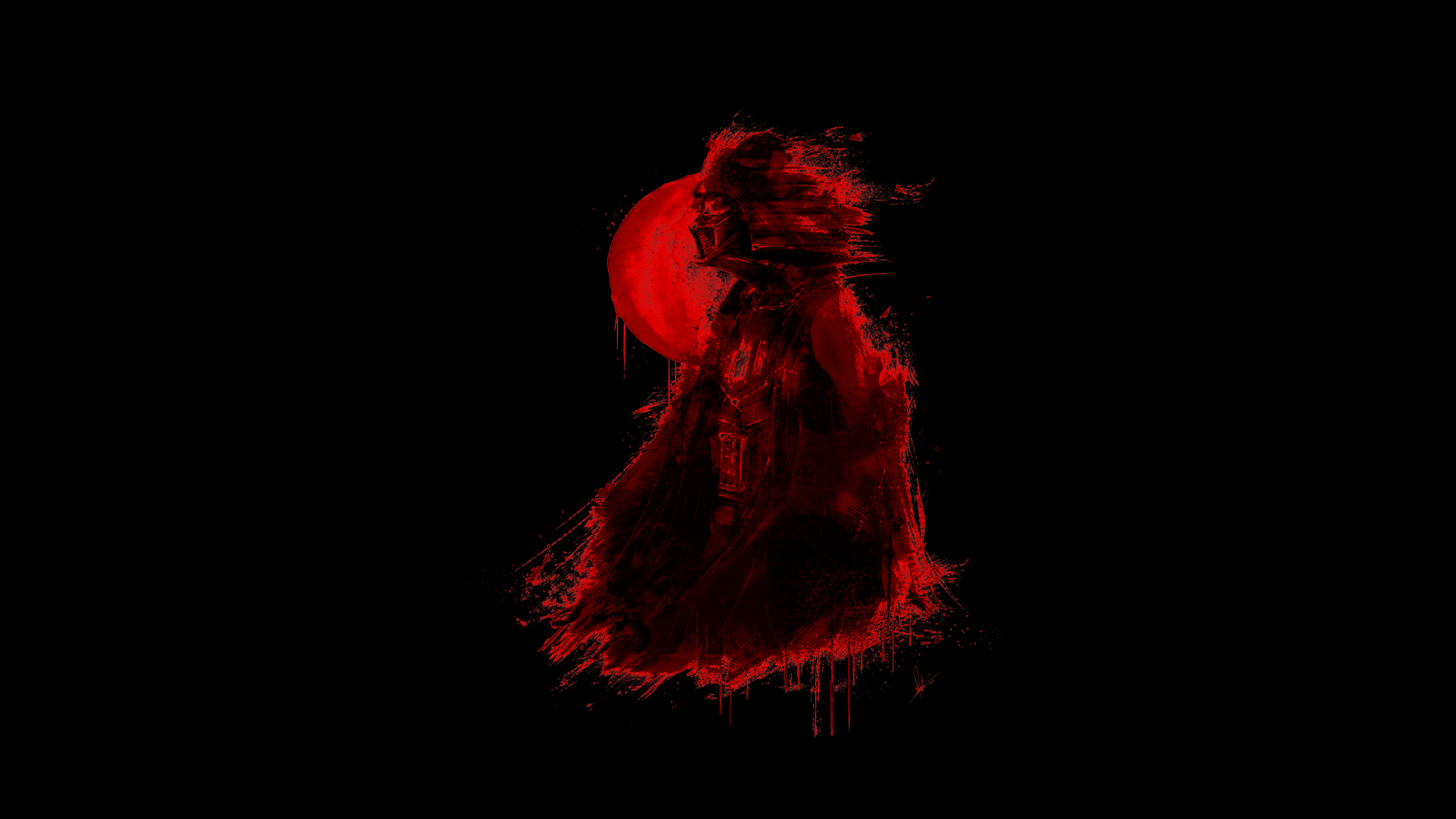 Stylized Red Vader For Black Amoled Screens Dark