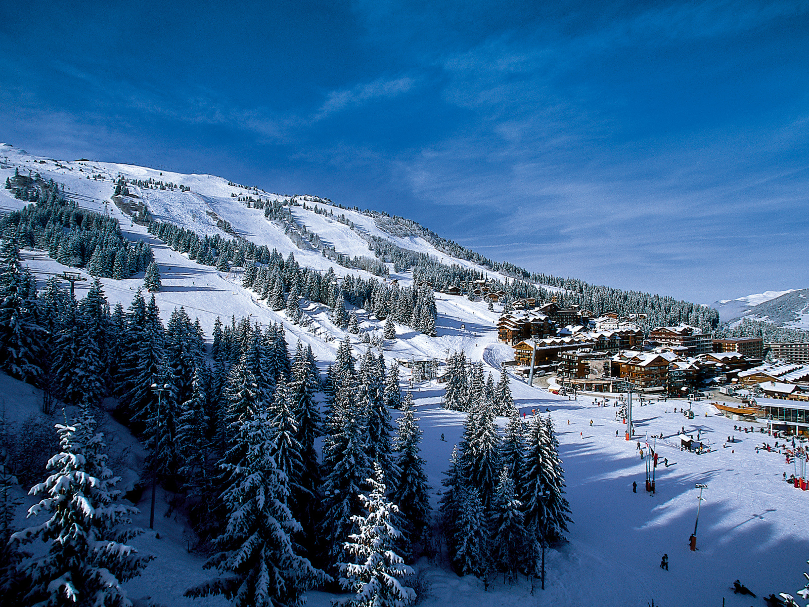 In The Ski Resort Of Courchevel France Desktop Wallpaper