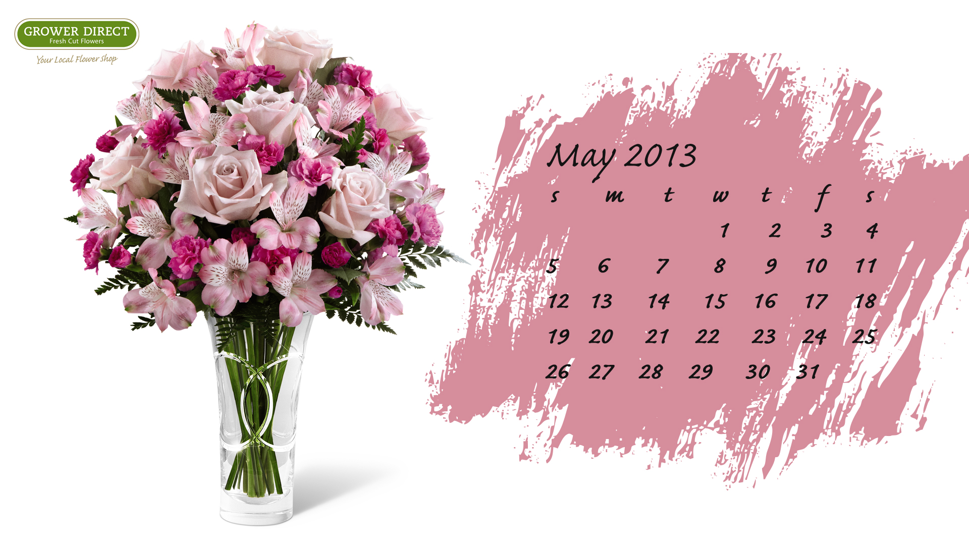 May 2013 Desktop Calendar Wallpapers Grower Direct Fresh Cut Flowers 1920x1...