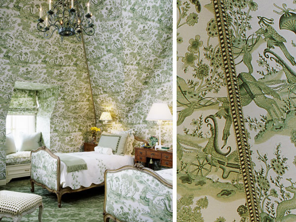 Chinoiserie Fabric Green This Toile