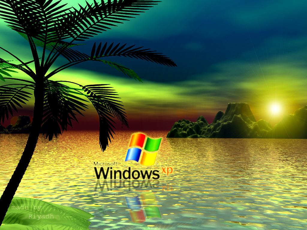 Windows XP Landscape Night HD Wallpaper